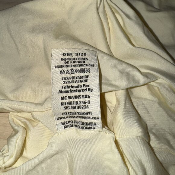 Maygel Coronel Vanilla Yellow Rosette Stretch Top Women's One Size OS - Picture 5 of 8